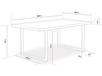 Tavolo da pranzo 180x100x75 cm Presidio Rovere e Nero