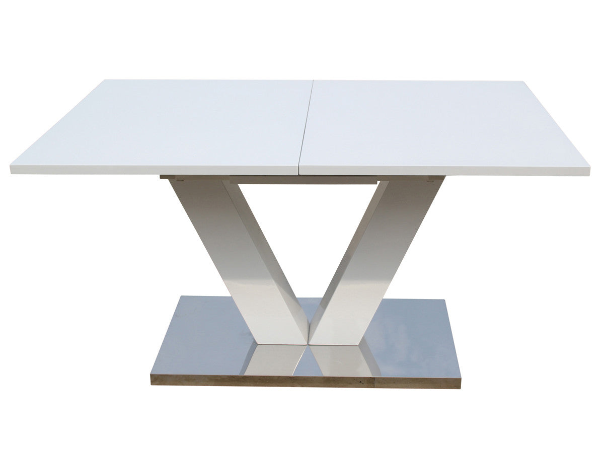 Tavolo da pranzo allungabile "Lora" in MDF laccato bianco