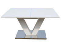 Tavolo da pranzo allungabile "Lora" in MDF laccato bianco