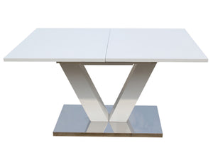 Tavolo da pranzo allungabile "Lora" in MDF laccato bianco