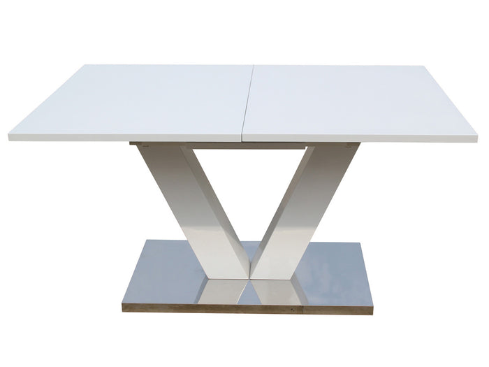 Tavolo da pranzo allungabile "Lora" in MDF laccato bianco