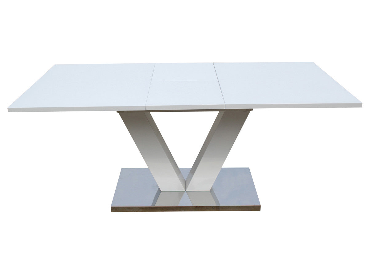 Tavolo da pranzo allungabile "Lora" in MDF laccato bianco