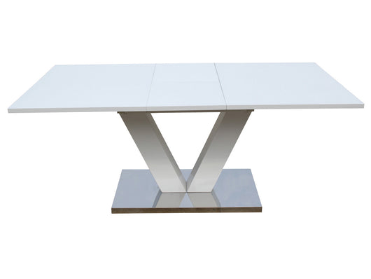 Tavolo da pranzo allungabile "Lora" in MDF laccato bianco