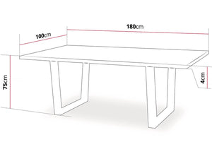 Tavolo da pranzo "Hollywood" Rovere / Nero