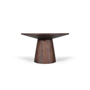 Tavolo rotondo collezione FRANCHIA in legno esotico di mangolia marrone diametro 130 cm.