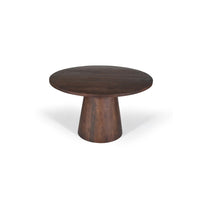 Tavolo rotondo collezione FRANCHIA in legno esotico di mangolia marrone diametro 130 cm.