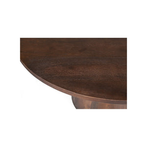 Tavolo rotondo collezione FRANCHIA in legno esotico di mangolia marrone diametro 130 cm.
