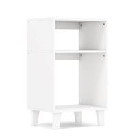 Tavolino a 3 ripiani comodino con ripiani portaoggetti gambe rialzate e struttura stabile tavolino 65 cm stretto bianco 20_0009371