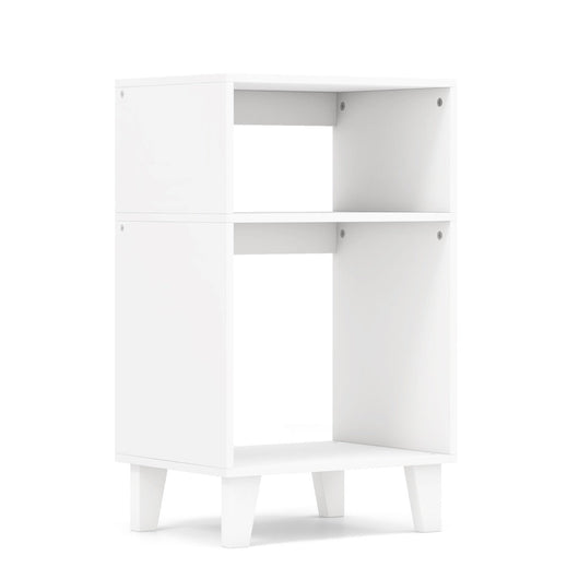 Tavolino a 3 ripiani comodino con ripiani portaoggetti gambe rialzate e struttura stabile tavolino 65 cm stretto bianco 20_0009371