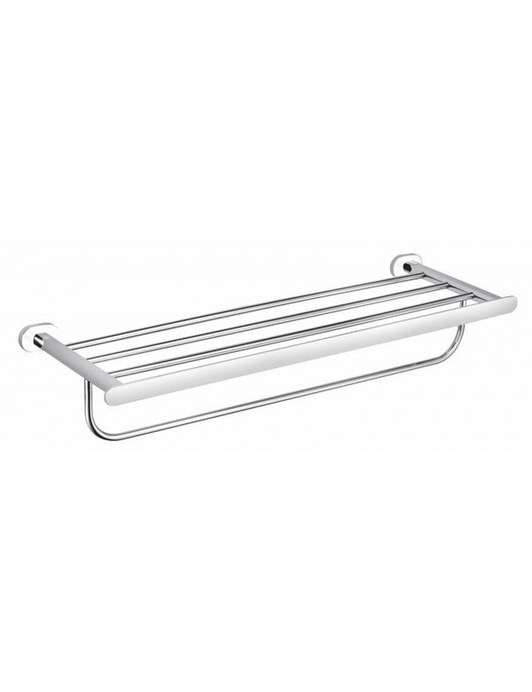 YUKON Mensola con Portasciugamani in Ottone Bianco Cromato 66,55 cm