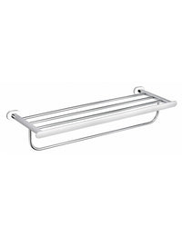 YUKON Mensola con Portasciugamani in Ottone Bianco Cromato 66,55 cm