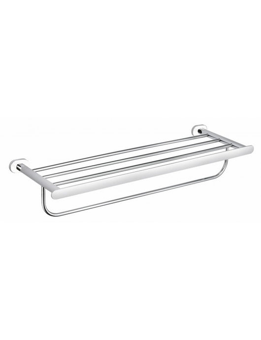 YUKON Mensola con Portasciugamani in Ottone Bianco Cromato 66,55 cm