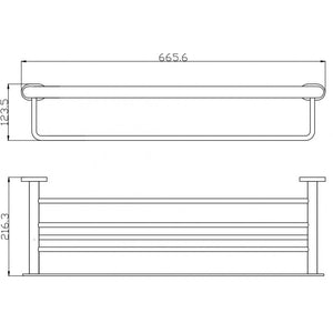 YUKON Mensola con Portasciugamani in Ottone Bianco Cromato 66,55 cm