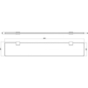 Mensola doccia NIL in vetro e ottone metallo grigio 60 cm