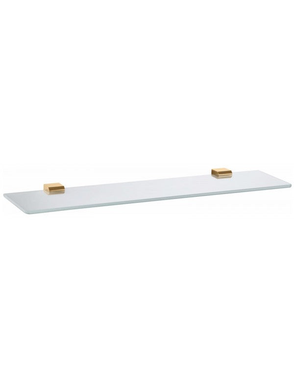 Mensola doccia NIL in vetro e ottone dorato 60 cm