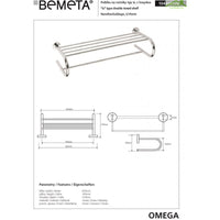 Mensola portasalviette a U OMEGA ottone cromato 65,5x16,5x27cm