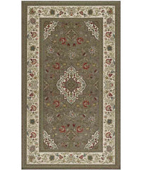 Tappeto orientale classico TABRIZ FANGO in ciniglia multiuso lavabile antiscivolo cm.140x200
