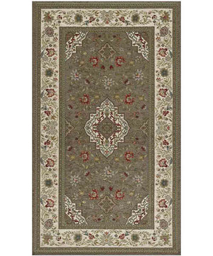 Tappeto orientale classico TABRIZ FANGO in ciniglia multiuso lavabile antiscivolo cm.140x200