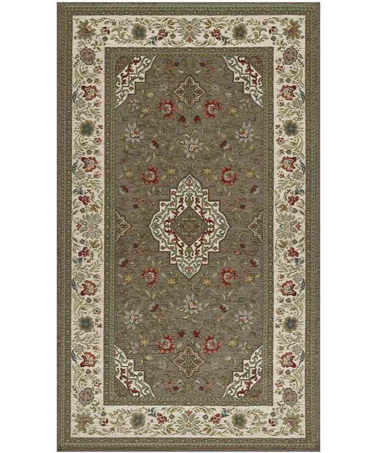 Tappeto orientale classico TABRIZ FANGO in ciniglia multiuso lavabile antiscivolo cm.115x175