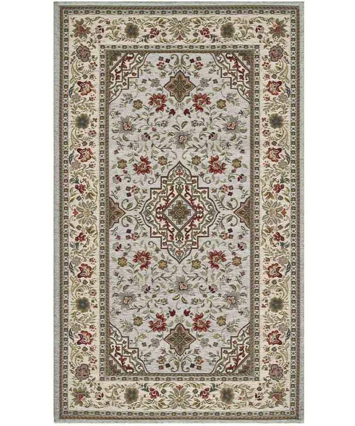 Tappeto orientale classico TABRIZ GRIGIO in ciniglia multiuso lavabile antiscivolo cm.65x220 passatoia