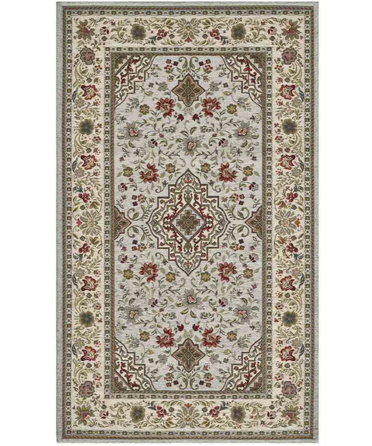 Tappeto orientale classico TABRIZ GRIGIO in ciniglia multiuso lavabile antiscivolo cm.175x240