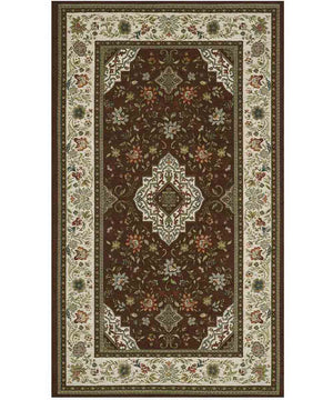 Tappeto orientale classico TABRIZ MARRONE in ciniglia multiuso lavabile antiscivolo cm.65x220 passatoia