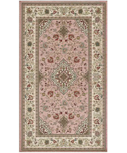 Tappeto orientale classico TABRIZ ROSA in ciniglia multiuso lavabile antiscivolo cm.200x280