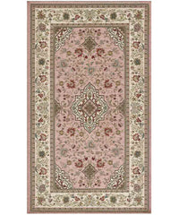 Tappeto orientale classico TABRIZ ROSA in ciniglia multiuso lavabile antiscivolo cm.65x300 passatoia