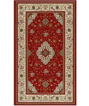 Tappeto orientale classico TABRIZ ROSSO in ciniglia multiuso lavabile antiscivolo cm.85x150