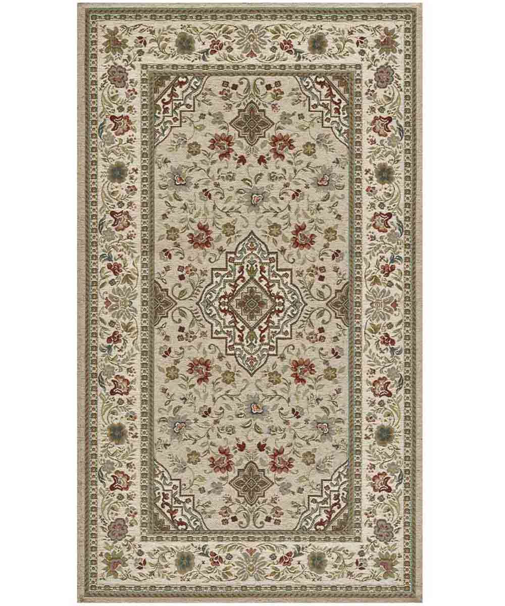 Tappeto orientale classico TABRIZ TORTORA in ciniglia multiuso lavabile antiscivolo cm.65x220 passatoia