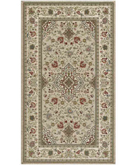 Coppia Tappeti orientali classici TABRIZ TORTORA in ciniglia multiuso lavabili antiscivolo cm.65x110 (Set 2 pezzi)