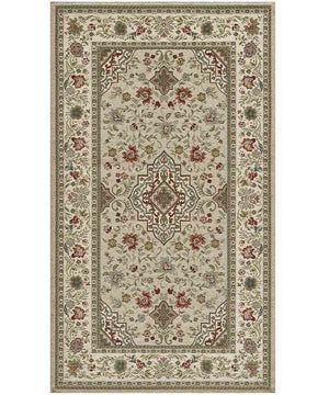 Coppia Tappeti orientali classici TABRIZ TORTORA in ciniglia multiuso lavabili antiscivolo cm.65x110 (Set 2 pezzi)