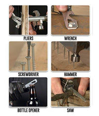 Tac Tools Utensile Multifunzionale 18 In 1 Forma Di Martello Acciaio Inox         