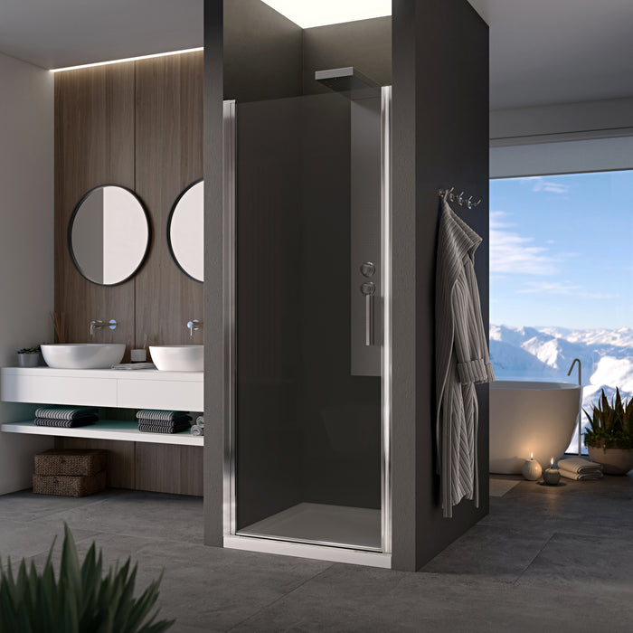 Box doccia nicchia 75 cm porta battente H200 cm cristallo 8mm profilo Cromato TEO