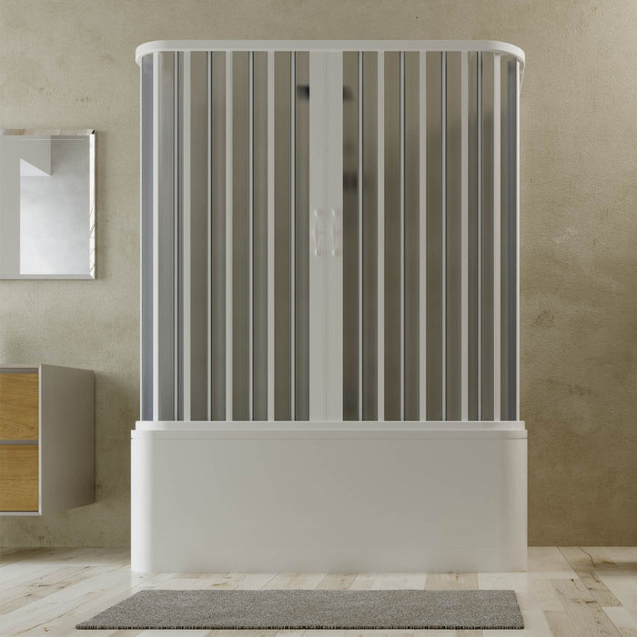 Box a 3 lati sopravasca in PVC a soffietto 70x150x70 cm H 150 mod. Tagete con apertura centrale