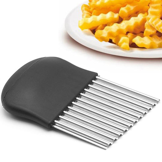 Trade Shop - Taglia Affetta Piega Modella Patate Patine Fritte Ondulate Effetto Chips -
