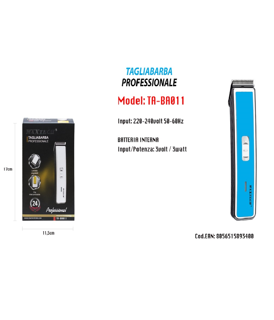 Taglia Barba Professionale Elettrico Rasoio Barba Uomo A Batteria Ta-ba011         