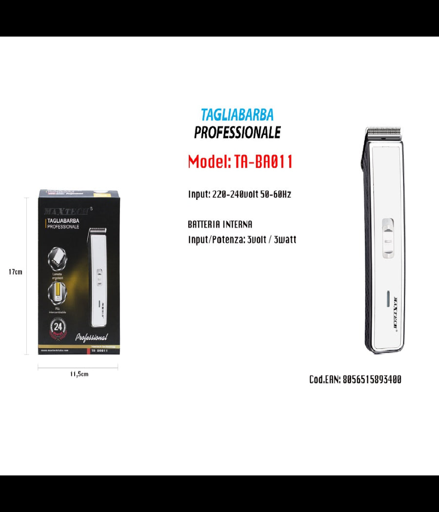 Taglia Barba Professionale Elettrico Rasoio Barba Uomo A Batteria Ta-ba011         