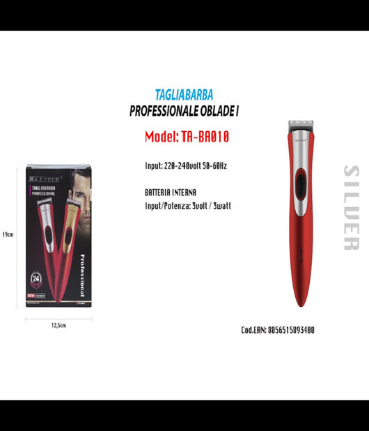 Taglia Barba Professionale Oblade I Maxtech Rasoio Uomo New Version Ta-ba010         