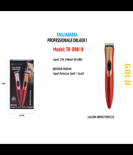 Taglia Barba Professionale Oblade I Maxtech Rasoio Uomo New Version Ta-ba010         