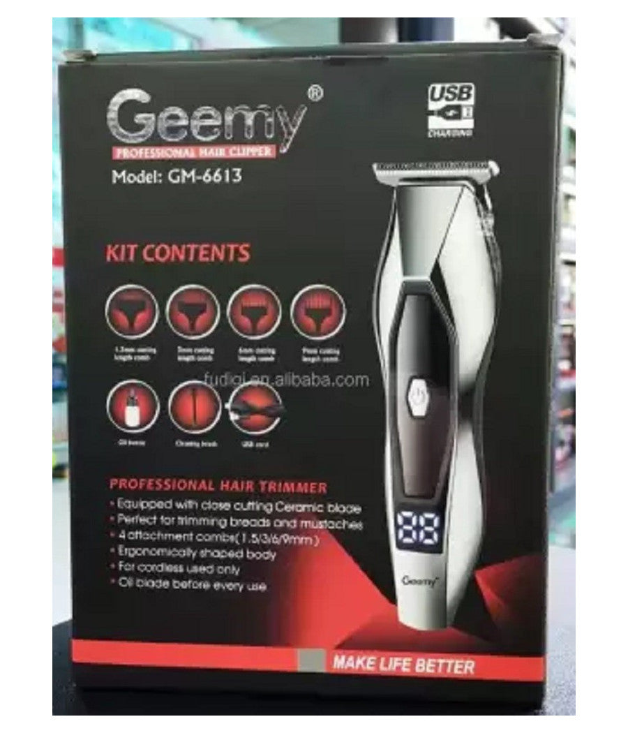 Taglia Capelli Clipper Elettrico Professionale Ricaricabile Display Led Gm-6613         