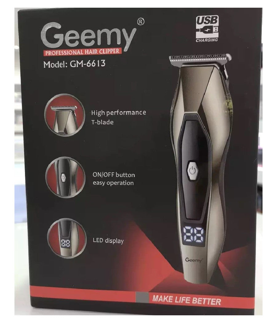 Taglia Capelli Clipper Elettrico Professionale Ricaricabile Display Led Gm-6613         