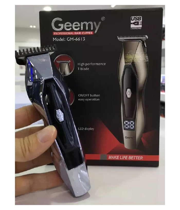 Taglia Capelli Clipper Elettrico Professionale Ricaricabile Display Led Gm-6613         