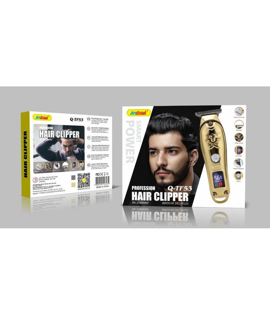 Taglia Capelli Professionale Rasoio Elettrico Regola Barba 3 Pettini Usb Q-tf53         