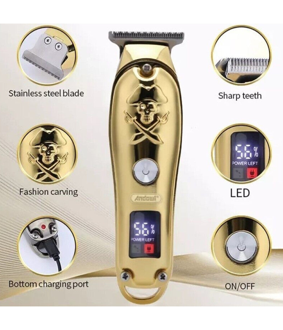 Taglia Capelli Professionale Rasoio Elettrico Regola Barba 3 Pettini Usb Q-tf53         