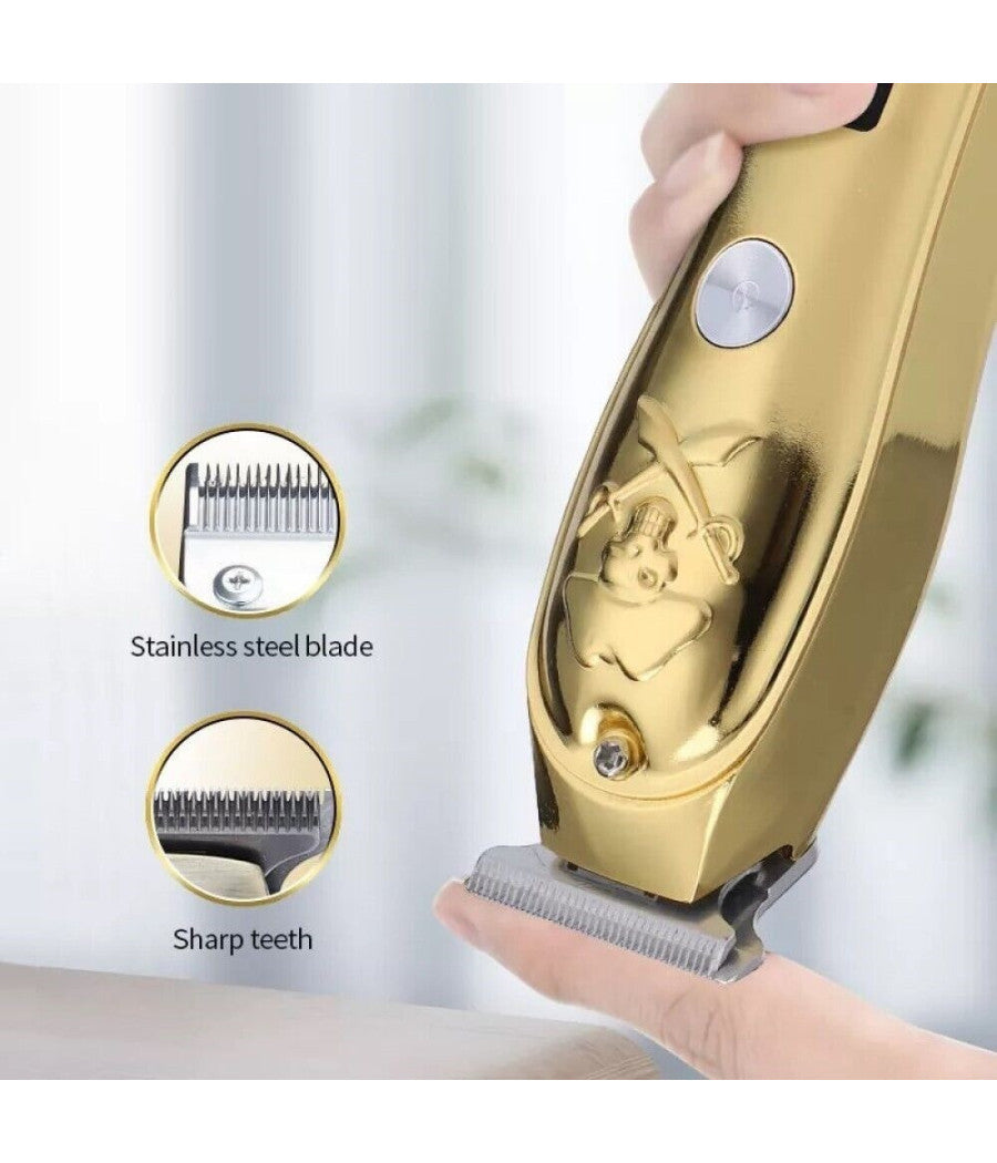 Taglia Capelli Professionale Rasoio Elettrico Regola Barba 3 Pettini Usb Q-tf53         