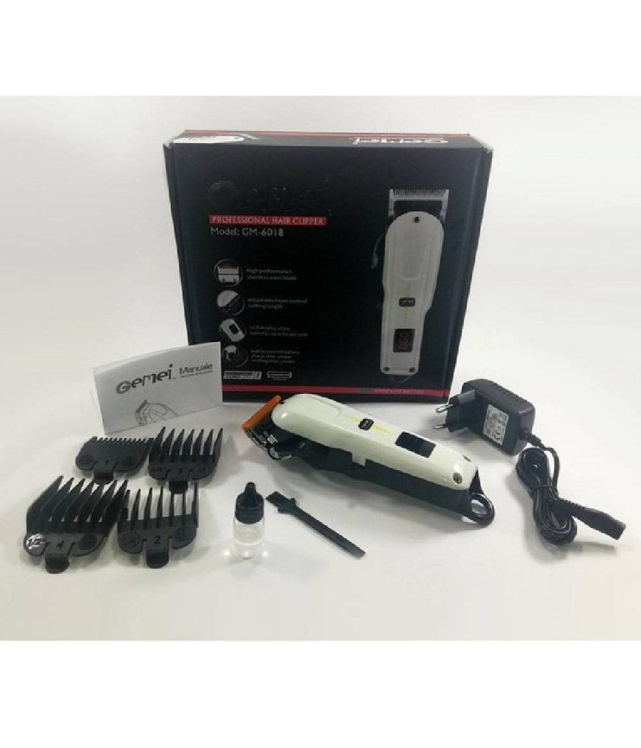 Taglia Capelli Professionale Senza Fili Lunga Durata A Batteria Pettini Gm-6018         