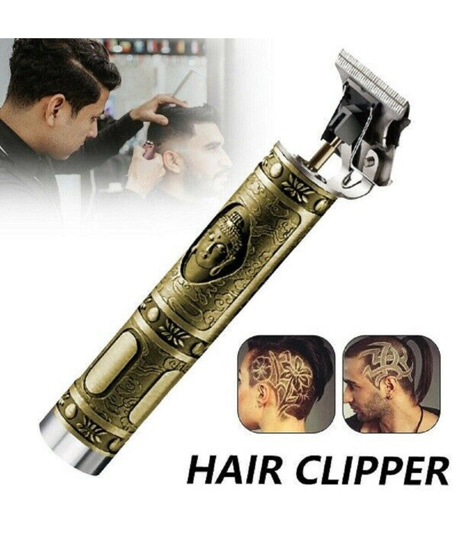 Taglia Capelli Rasoio Elettrico Professionale Regola Barba A Batteria Buddha Oro         300gr