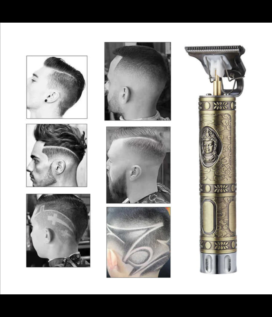 Taglia Capelli Rasoio Elettrico Professionale Regola Barba A Batteria Buddha Oro         300gr