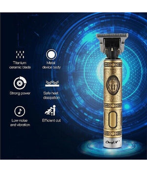 Taglia Capelli Rasoio Elettrico Professionale Regola Barba A Batteria Buddha Oro         300gr